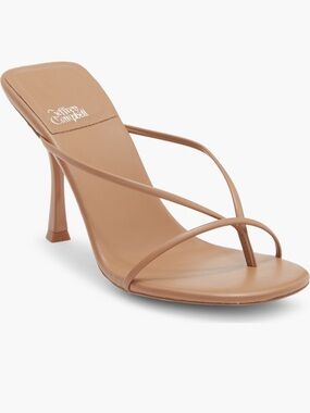 Jeffrey Campbell Tan Strappy Square-Toe Heeled Sandals